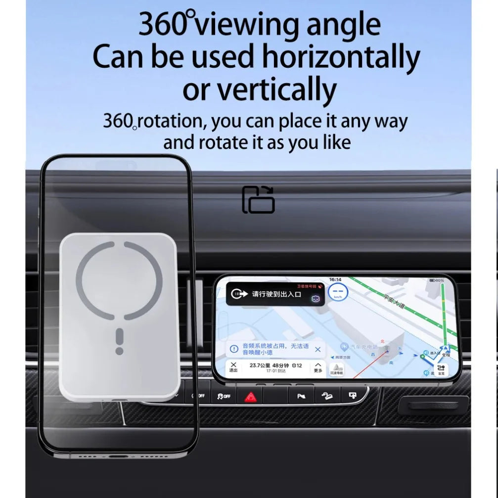 100W Car Magnetic Wireless Charger Air Vent Phone Holder Stand For Magsafe iPhone 16 15 14 13 12 Pro Max XS 11 Fast Charging Pad